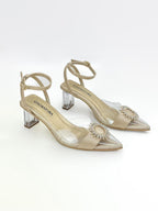 STILETTO TOUR - ACETATO X FIOTTY DORADO  - TACON CRISTAL PALETA 5.5 - ALTURA 5.5 - CALZADO CACHATINA
