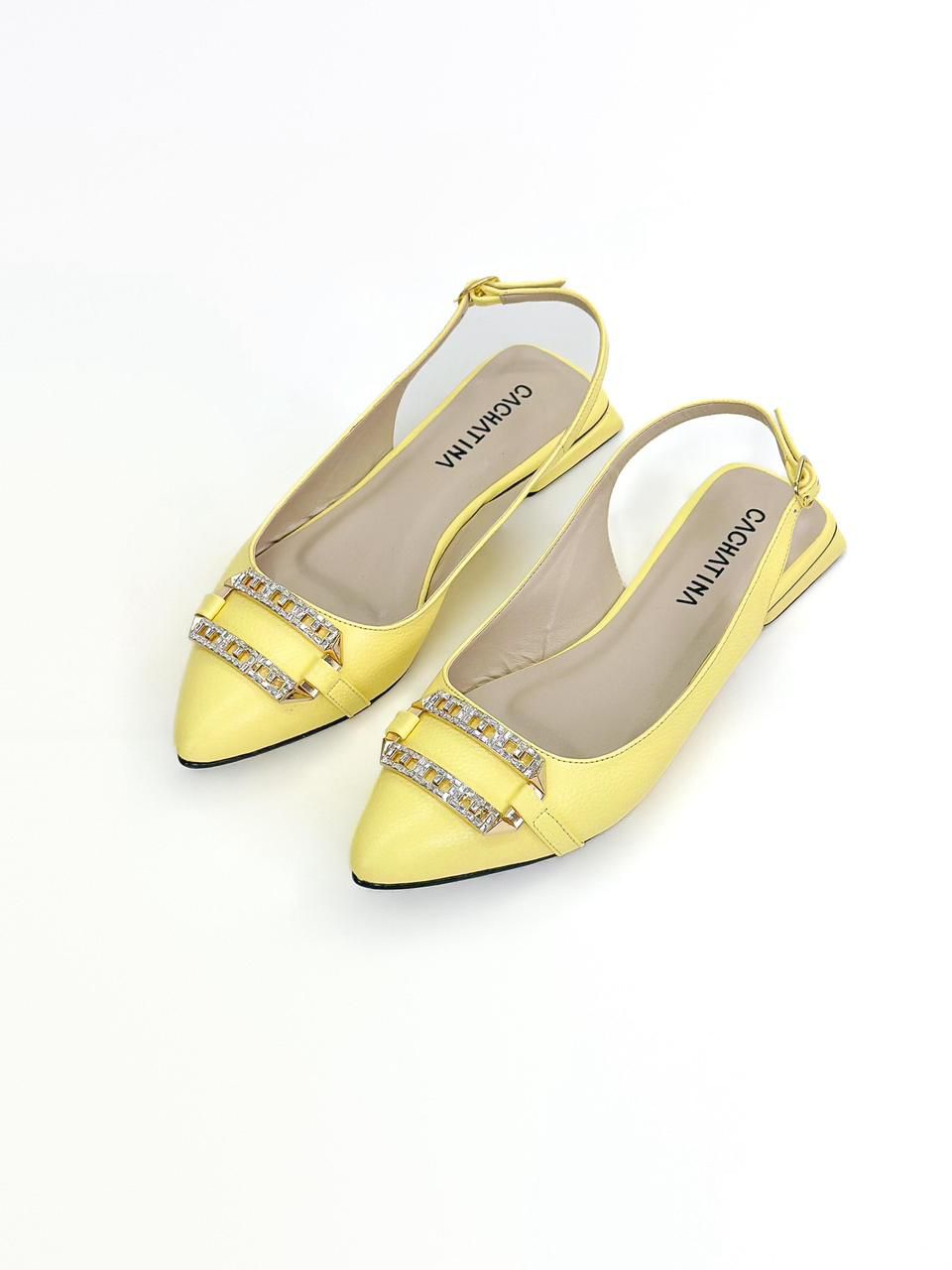 BALETA CAYENA - BAMBIE AMARILLO PASTEL - TACON 1.5- BALETA- CALZADO CACHATINA