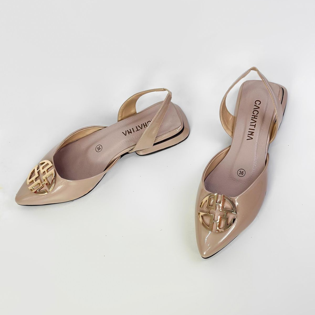 CALZADO CACHATINA - ZUECO MUJER - CLARISA - CUERO CHAROL TAUPE