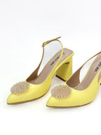 STILETTO MOA - CUERO BAMBIE AMARILLO PASTEL - TACON 7.5 - ESTILETO MUJER - CALZADO CACHATINA