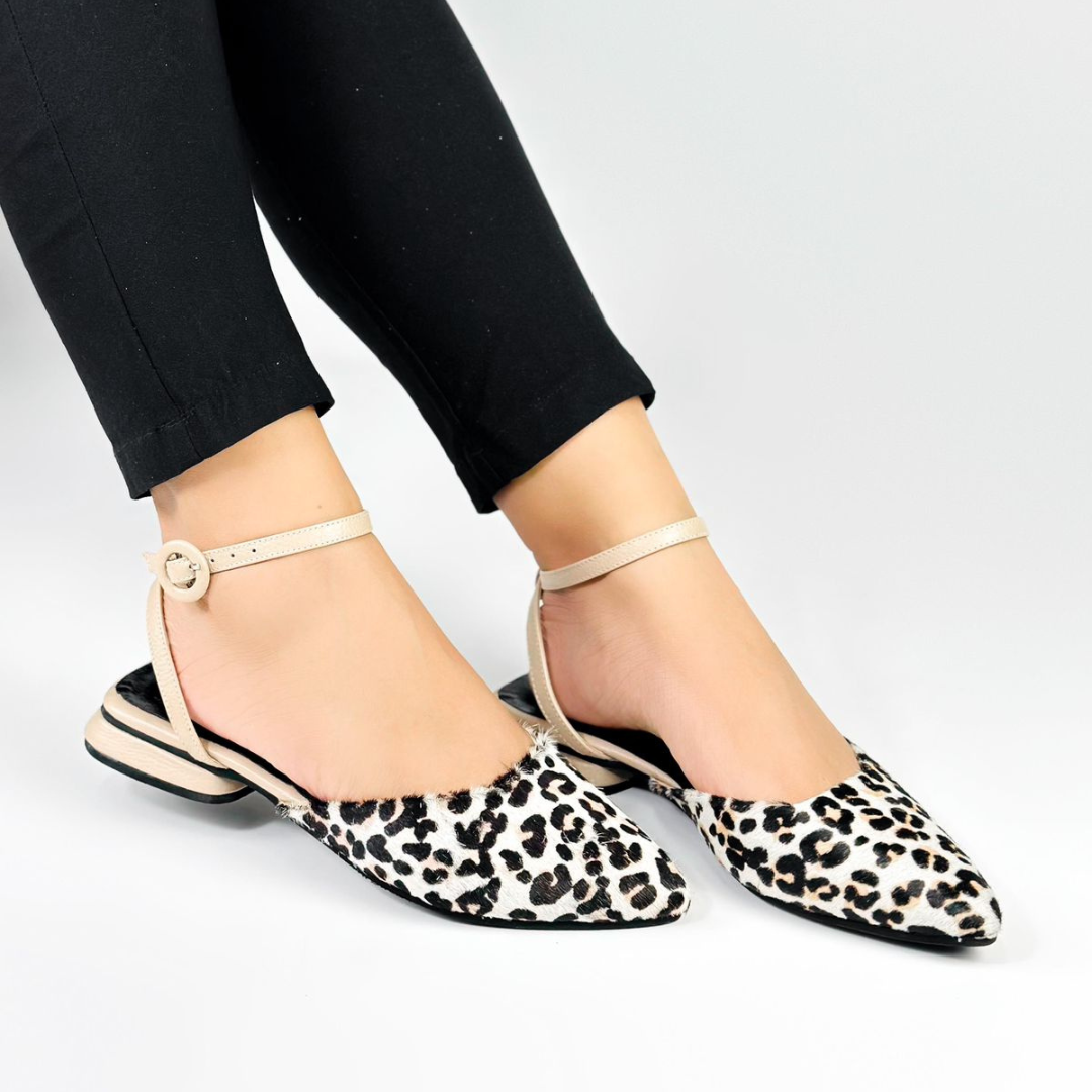 CALZADO CACHATINA - ZUECO MUJER - IVET - CUERO ANIMAL PRINT X FRAPE