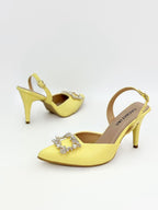 STILETTO LORE - CUERO BAMBIE AMARILLO PASTEL - TACON 7.5 - ESTILETO MUJER - CALZADO CACHATINA