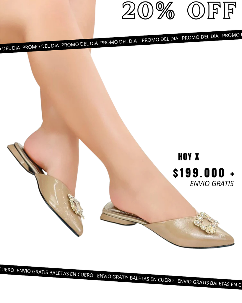 BALETA MESH MOMENTOS - CHAROL MOJADO TAUPE- TACON 1.5 -BALETA-CALZADO CACHATINA