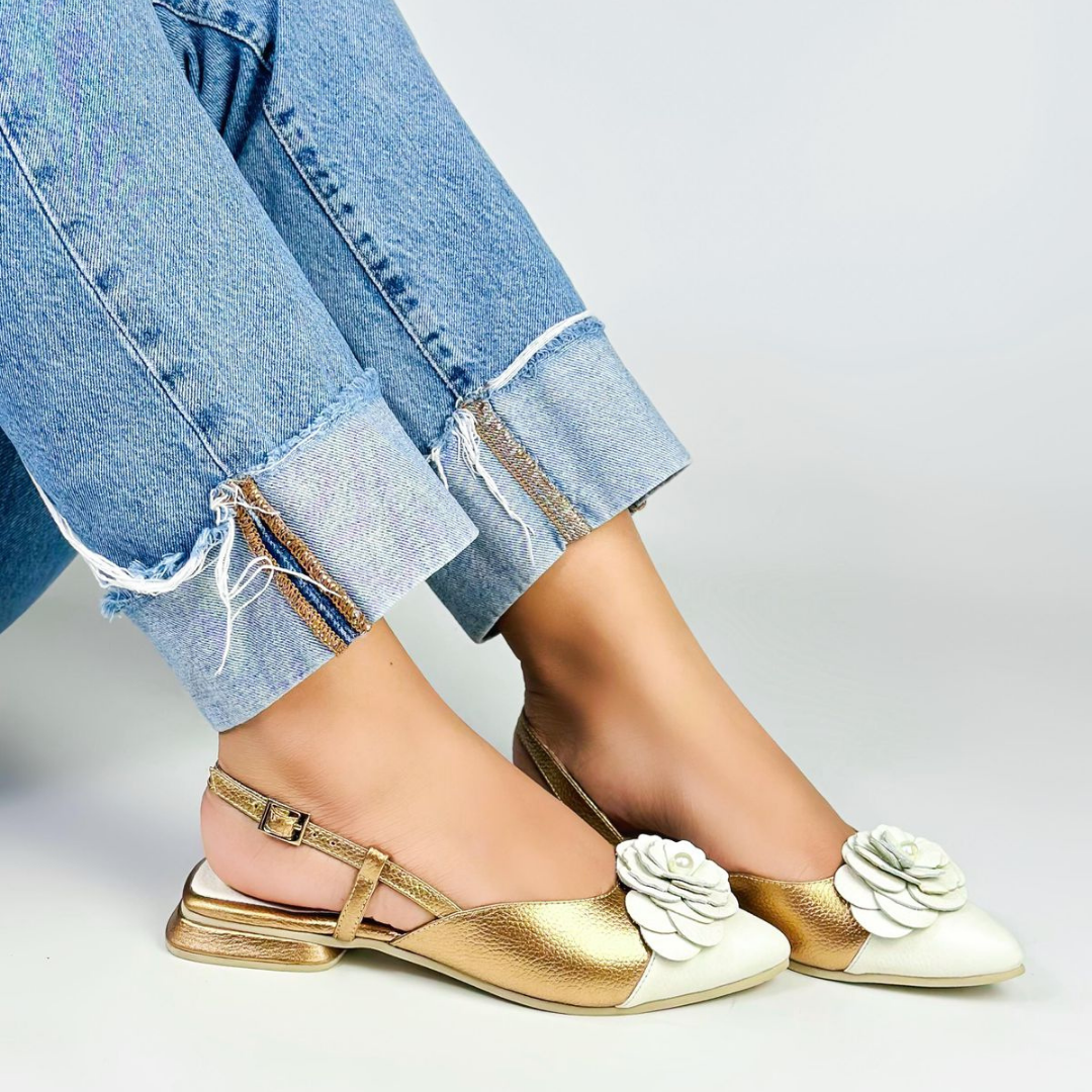 CALZADO CACHATINA - ZUECO MUJER - ELVA 2 - CUERO COBRE X CUERO BLANCO