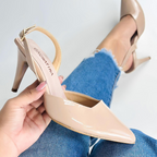 KAPRINA 2 - CALZADO CACHATINA - ESTILETO MUJER - CUERO CHAROL TAUPE - TACON 7.5 (10 CM)