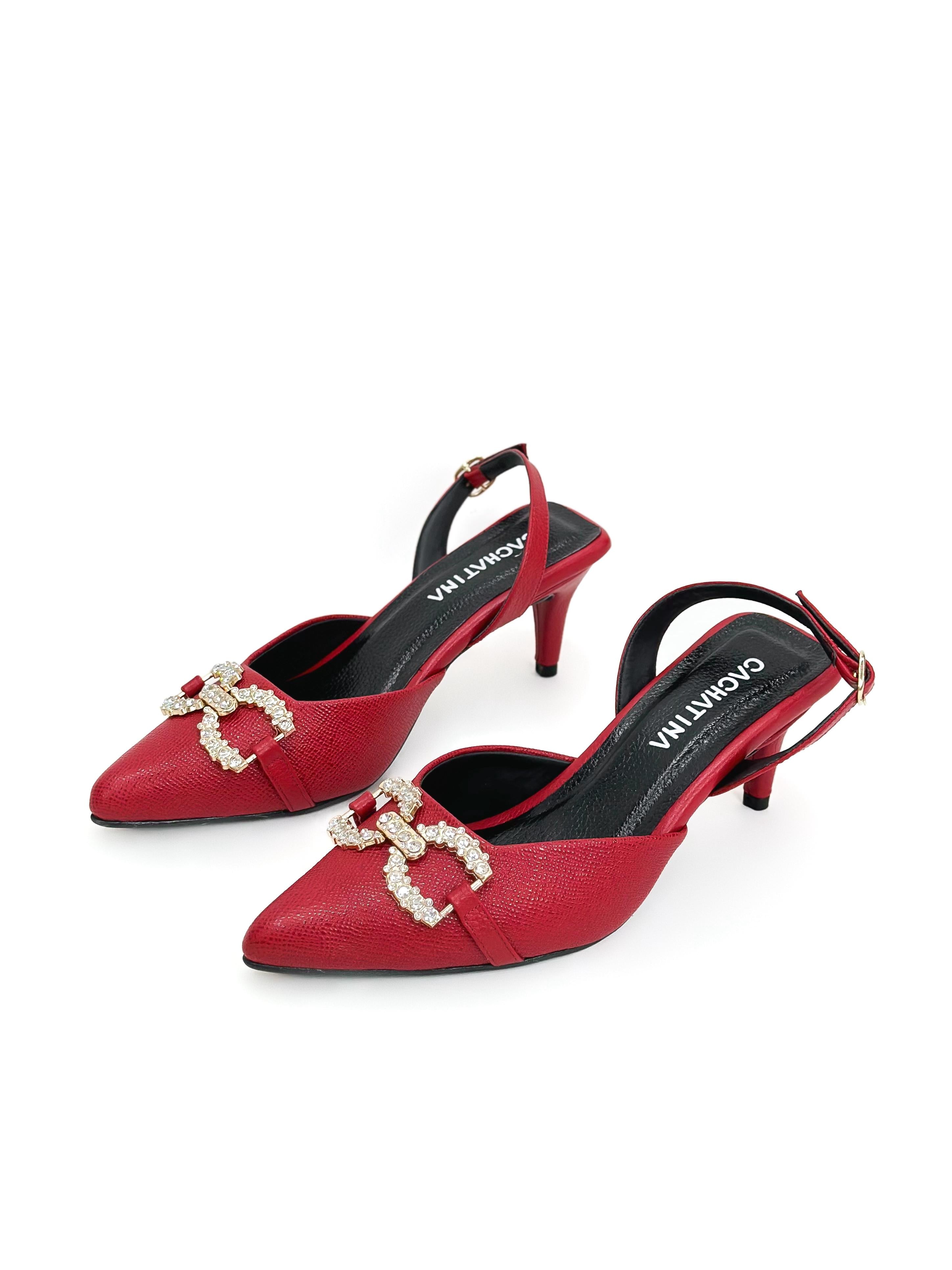 STILETTO LORNA - FIOTTY ROJO X BAMBIE ROJO - TACON 7.5 - ESTILETO MUJER - CALZADO CACHATINA