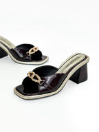 TACON MISSY - CHAROL CHOCOLATE X ORO  - TACON 5.5 - TACON MUJER - CALZADO CACHATINA