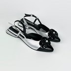 CALZADO CACHATINA - ZUECO MUJER - ELVA 2 - CUERO PLATEADO X NEGRO