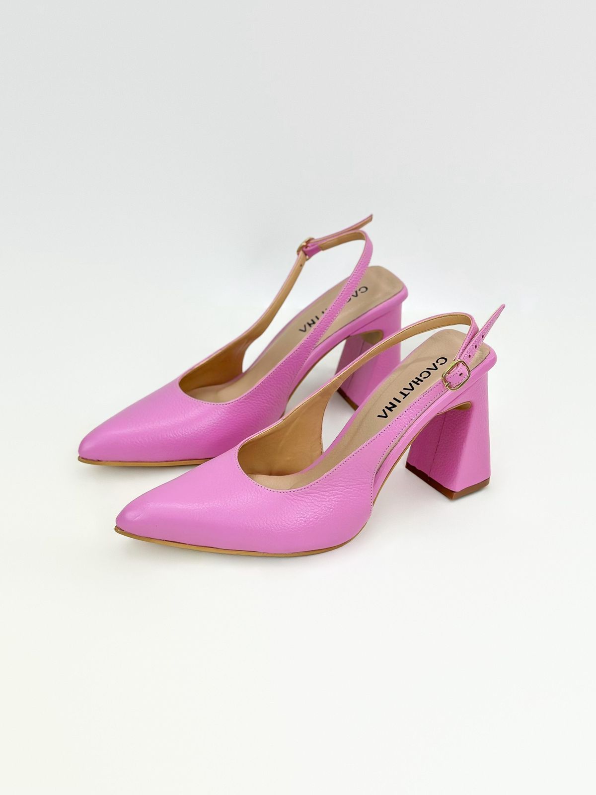 STILETTO KIIRA - CUERO BAMBIE ROSA BARBIE - TACON 7.5 - ESTILETO MUJER - CALZADO CACHATINA
