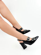 STILETTO BIMBAM - CHAROL NEGRO - TACON 7.5 - ESTILETO MUJER - CALZADO CACHATINA