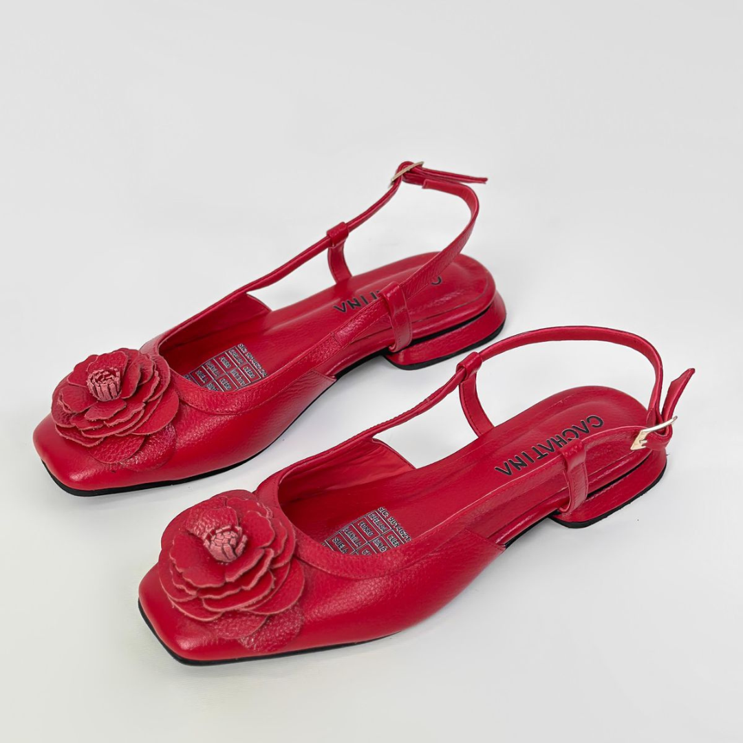 CALZADO CACHATINA -  BALETA MUJER - AURORA - CUERO ROJO