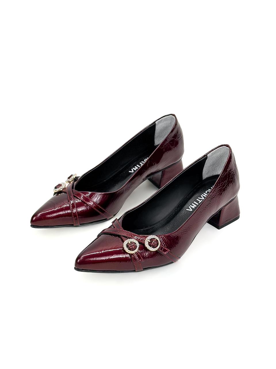 PUMS CHERRY - VINOTINTO MOJADO - ALTURA 3.5 - PUMS DAMA - CALZADO CACHATINA