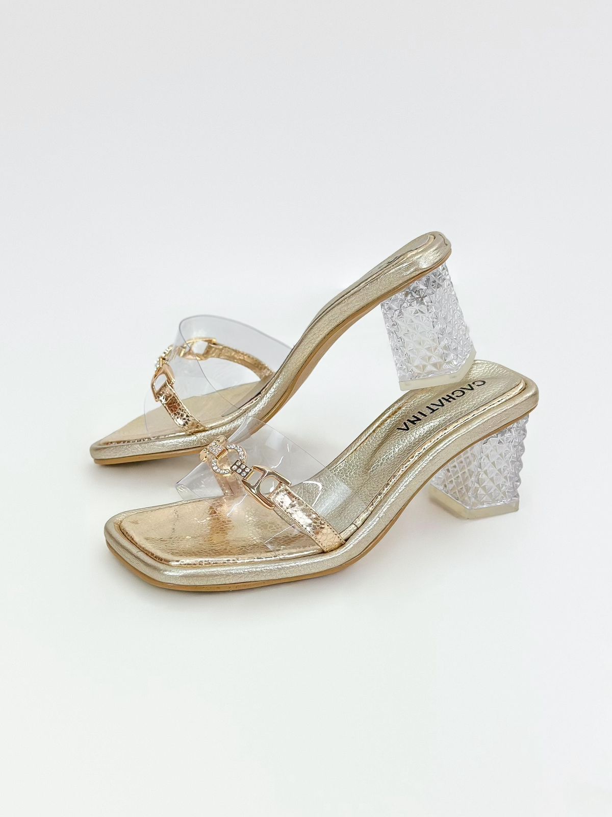 TACON TINA -ACETATO X FOLIA CROQUE ORO - TACON CRISTAL 5.5  - TACON MUJER - CALZADO CACHATINA