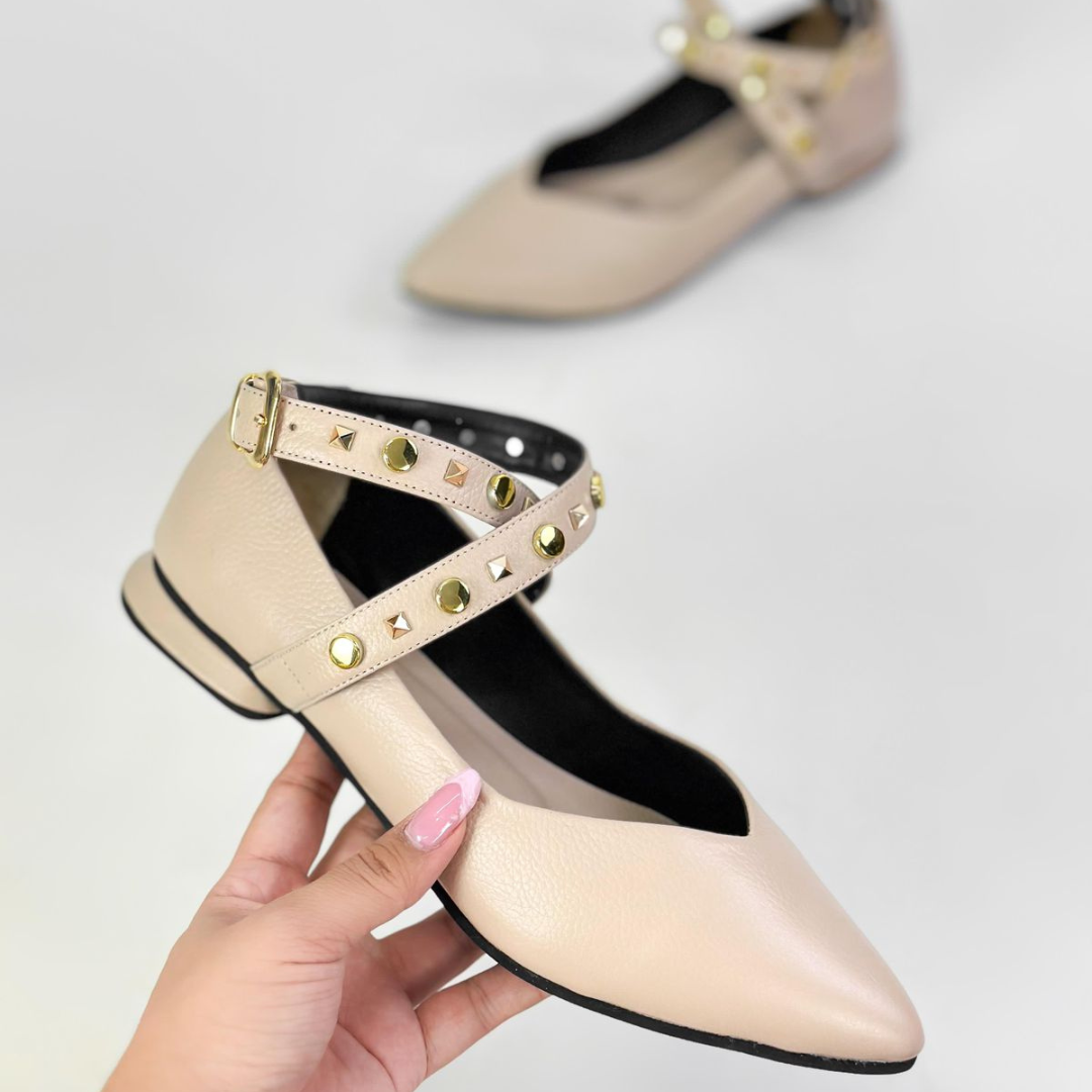 CALZADO CACHATINA -  BALETA MUJER - LETTY - CUERO PERGAMINO