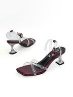 TACON FAUX - ACETATO X VINOTINTO- TACON CRISTAL 5.5  - TACON MUJER - CALZADO CACHATINA