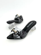 TACON MAREA - NEGRO MOJADO X ACETATO - TACON CRISTAL 3.5  - TACON MUJER - CALZADO CACHATINA