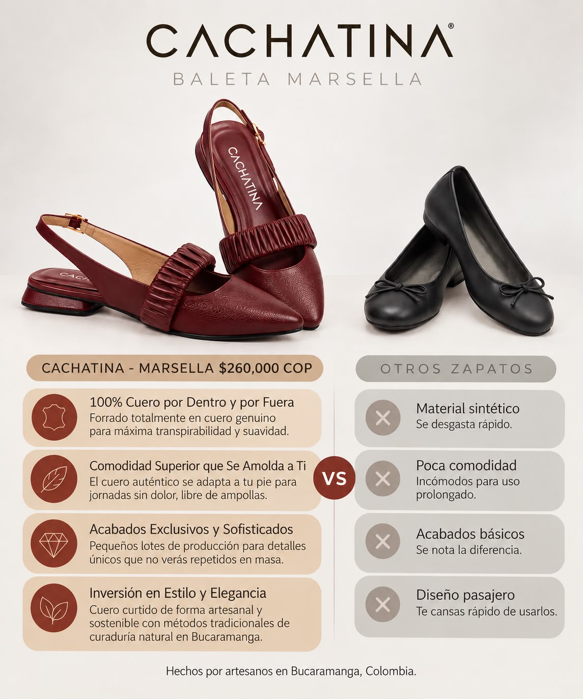BALETA MARSELLA - BAMBIE BORGOÑA - CALZADO CACHATINA