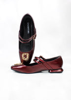 BALETA NOLISSE 2 - CHAROL MOJADO VINOTINTO X NEGRO