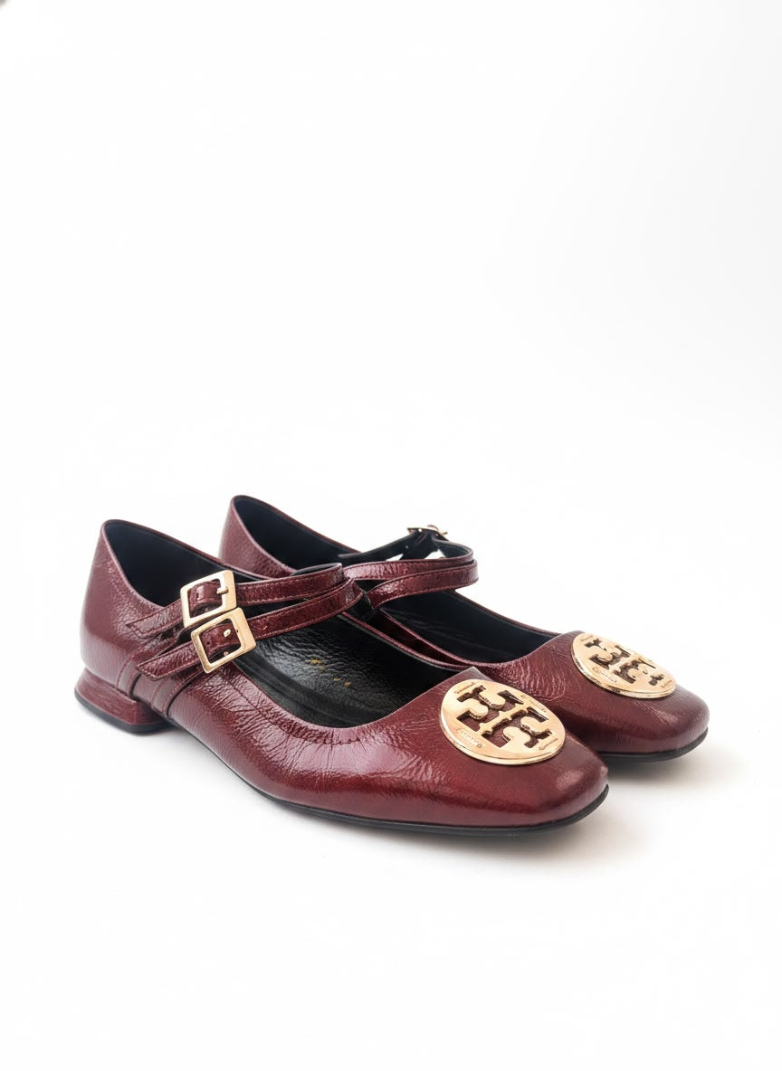 BALETA NOLISSE - CHAROL MOJADO VINOTINTO X NEGRO- CALZADO CACHATINA