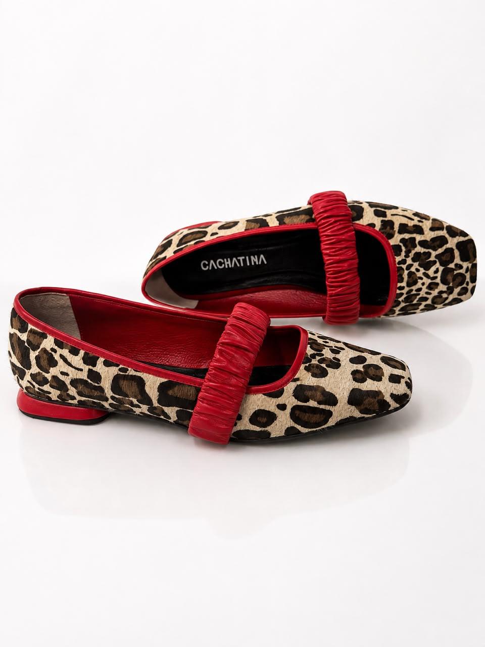 BALETA PARIS - ANIMAL PRINT X CONFECCION ROJO