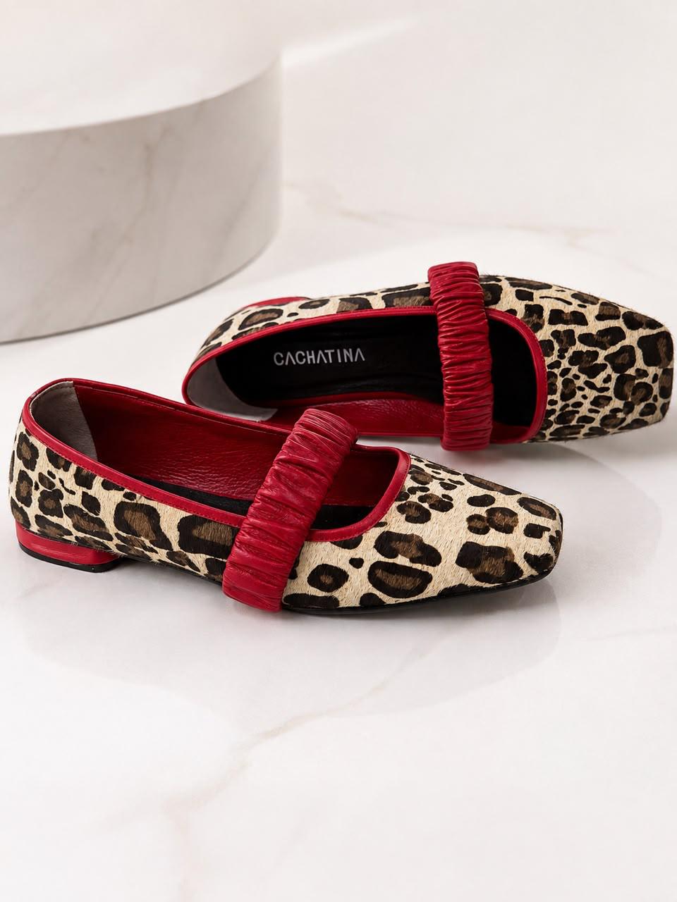 BALETA PARIS - ANIMAL PRINT X CONFECCION ROJO