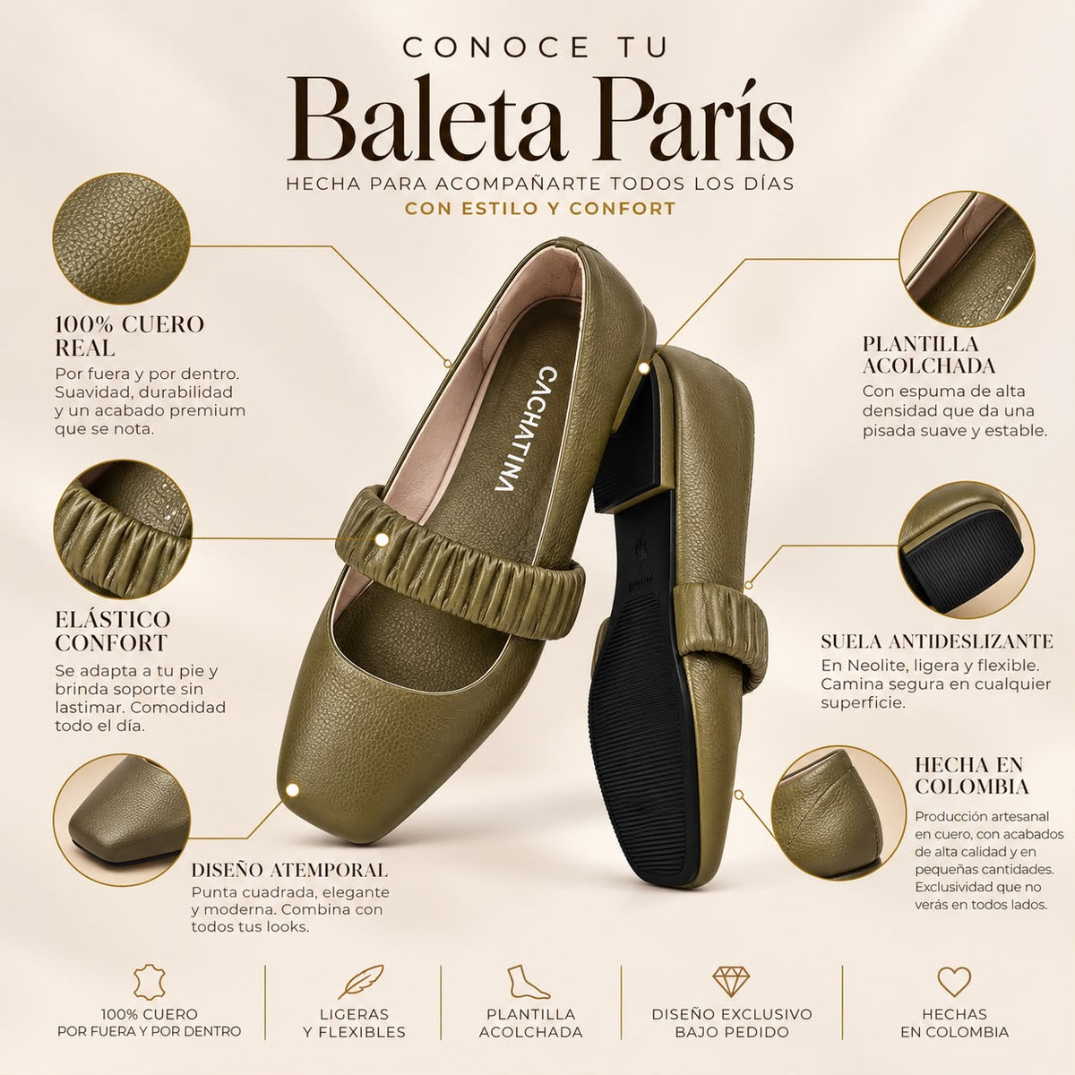 BALETA PARIS STORE - BAMBIE VERDE OLIVA