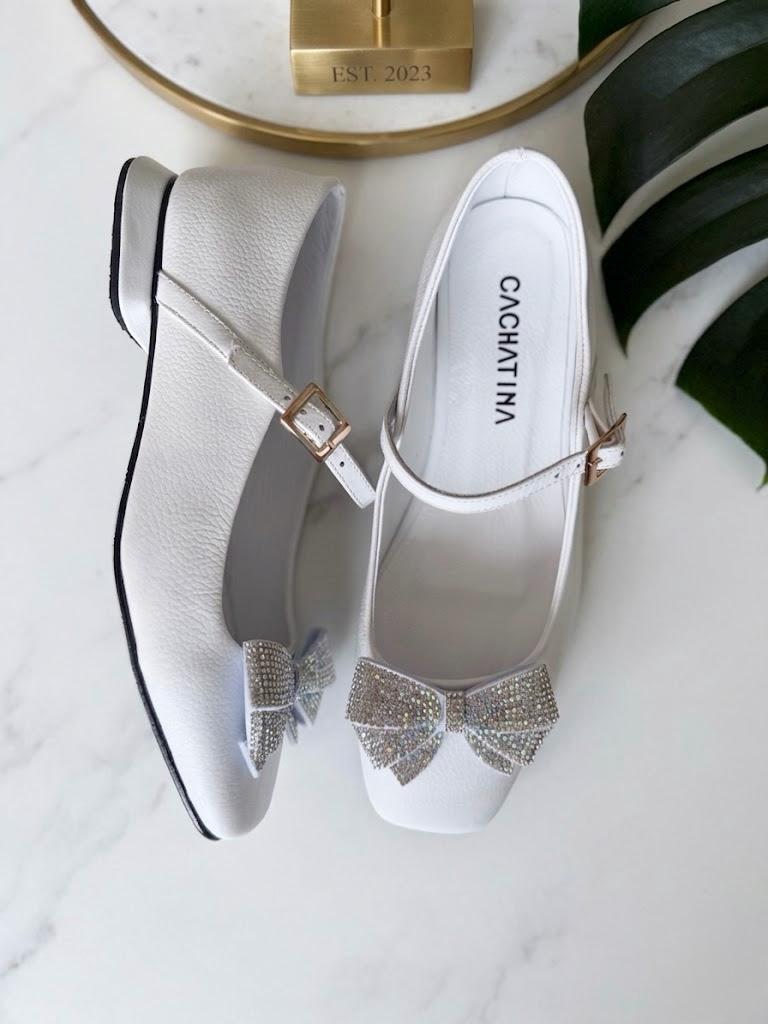 BALETA ALIRA - CUERO BAMBIE BLANCO - CALZADO CACHATINA