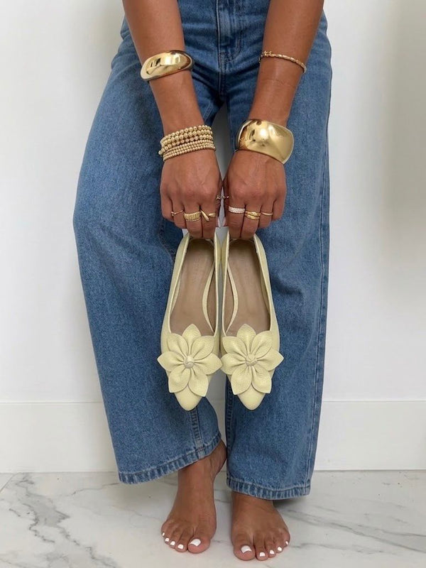 BALETA MANILA - CUERO BAMBIE AMARILLO CLARO - CALZADO CACHATINA