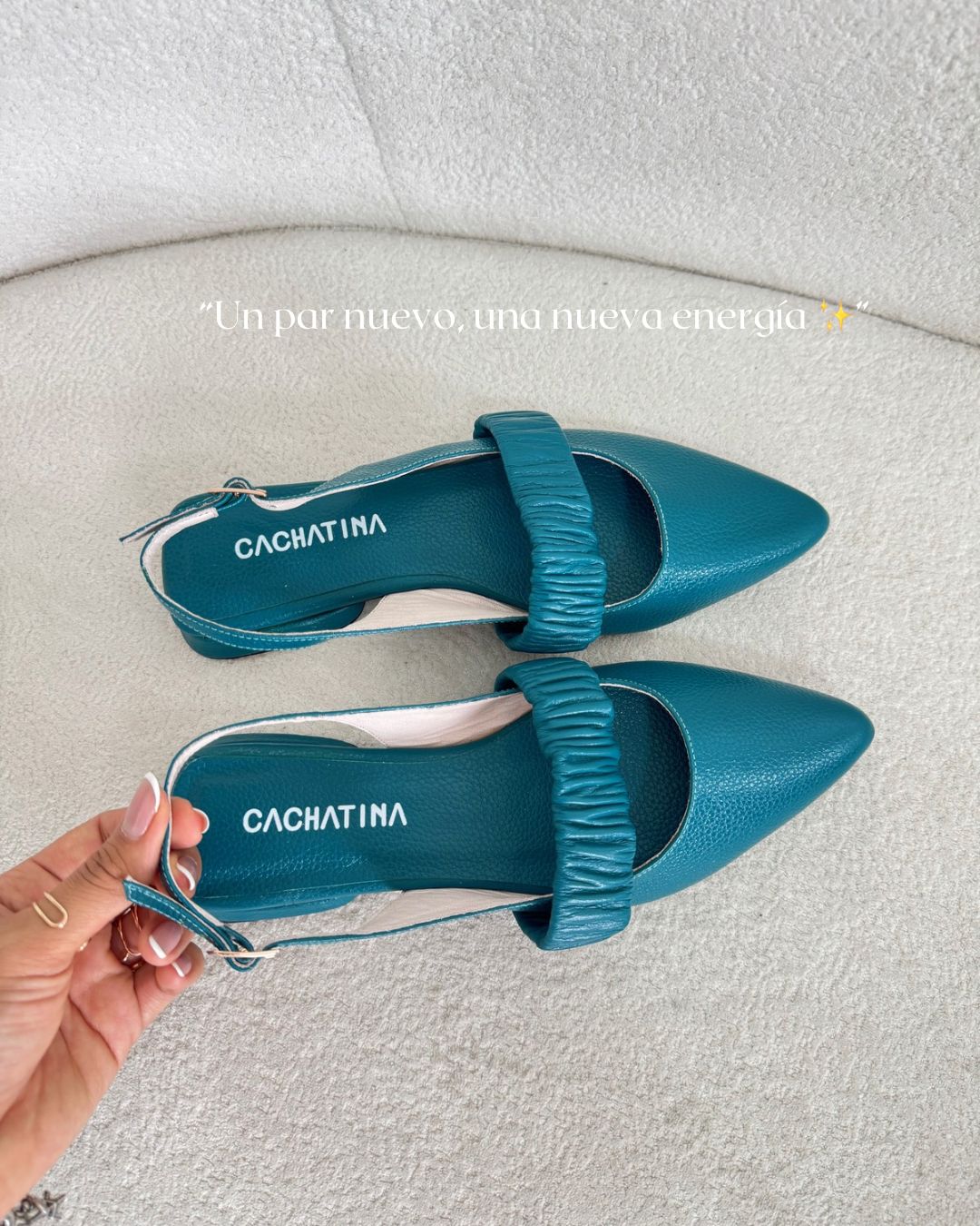 BALETA MARSELLA - CUERO ELA VERDE OCEANO - CALZADO CACHATINA