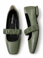 BALETA PARIS - CUERO VERDE MILITAR - CALZADO CACHATINA