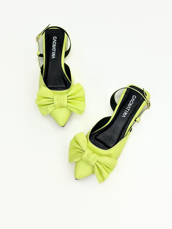 BALETA ROUSS - CUERO BAMBIE VERDE LIMON - CALZADO CACHATINA