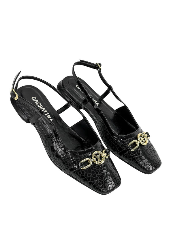 BALETA STAR - FOLIA AMBAR NEGRO - CALZADO CACHATINA