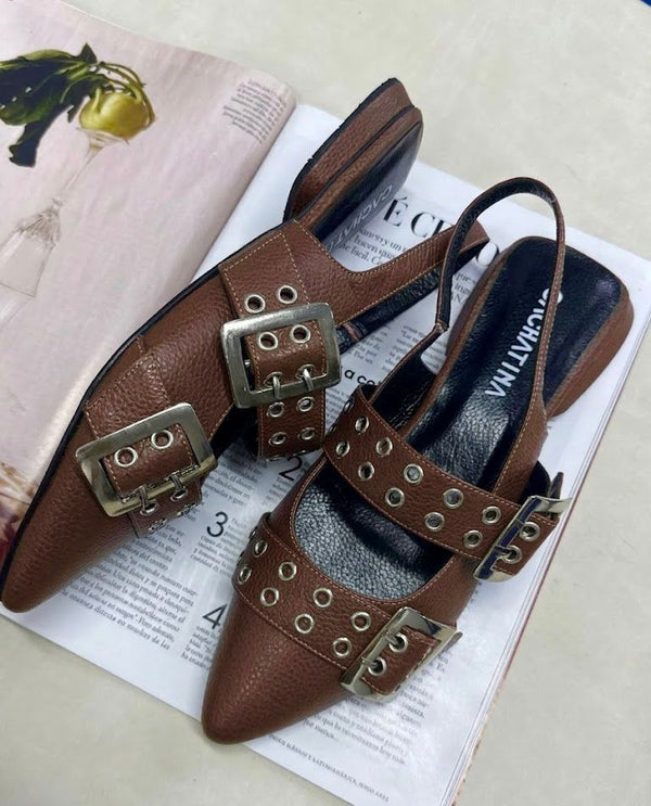 BALETA YUNA - CUERO CHOCOLATE - CALZADO CACHATINA