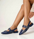 BALETA YUNA - CUERO AZUL - CALZADO CACHATINA