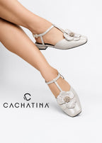 BALETA ZARIA - CHAROL GRIS X FOLIA - CALZADO CACHATINA