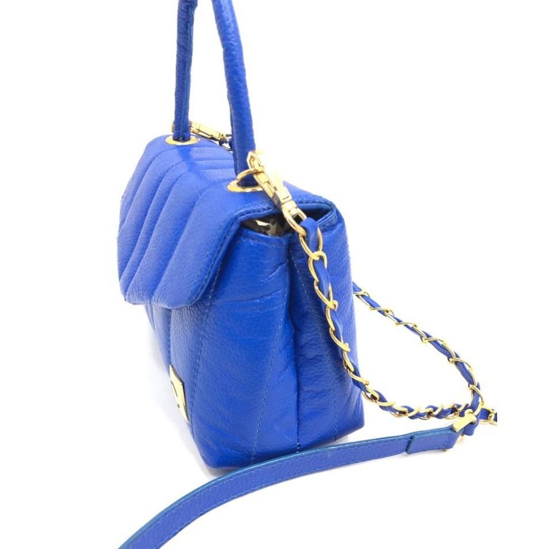 BOLSO CACHATINA - CITY BAG - CUERO AZUL PRINCESA