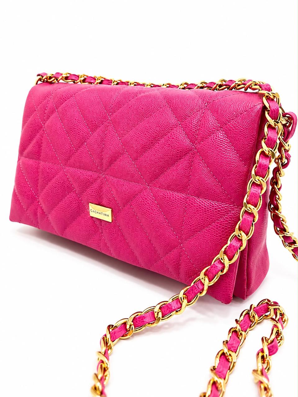 BOLSO CACHATINA - KLOE BAG - CUERO FUCSIA