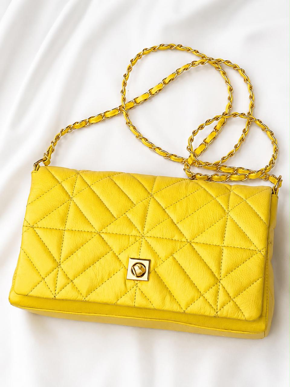 BOLSO CACHATINA - KLOE BAG - CUERO AMARILLO