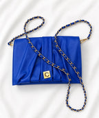 BOLSO CACHATINA - NAELA BAG - CUERO AZUL PRINCESA