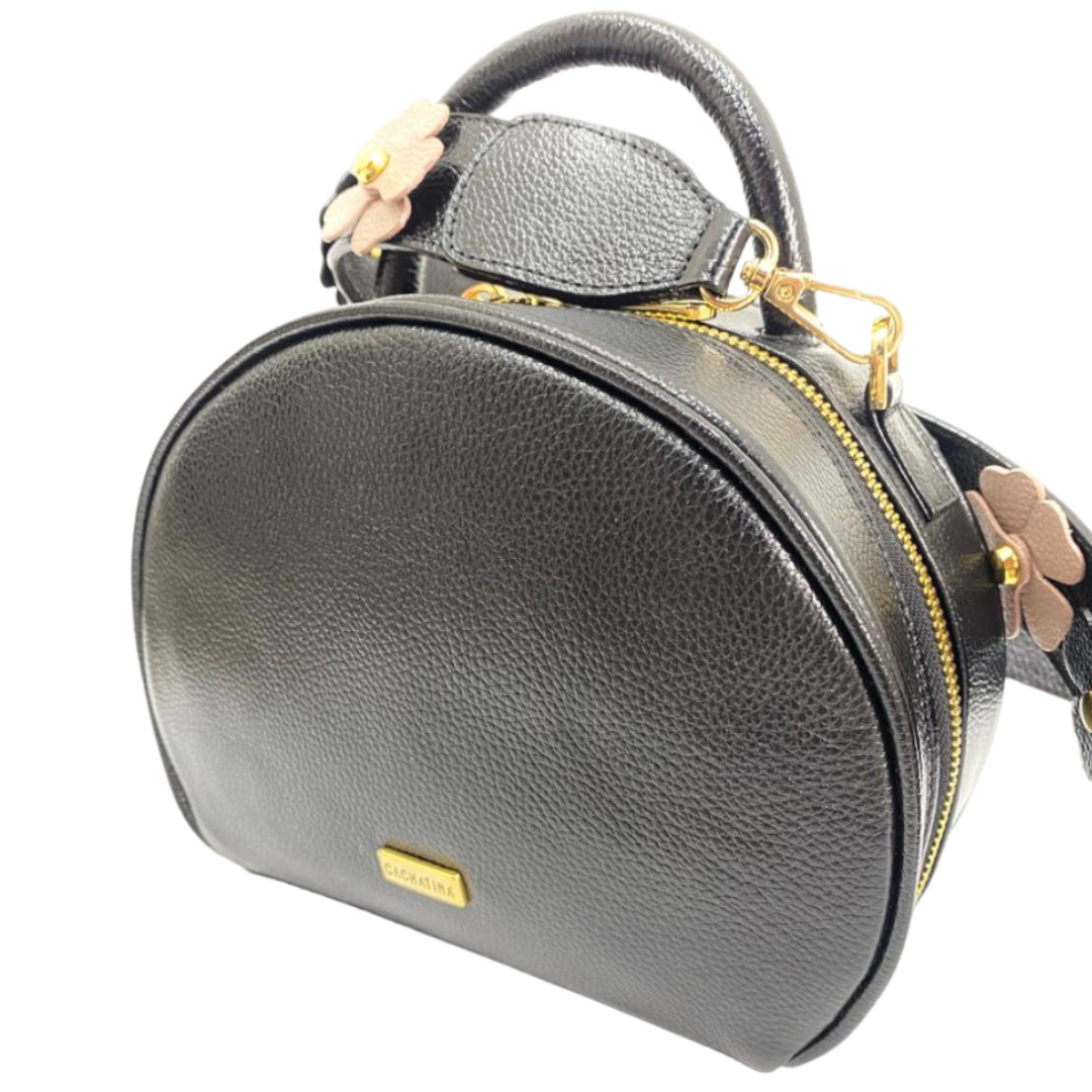 BOLSO CACHATINA - NORI BAG - CUERO NEGRO