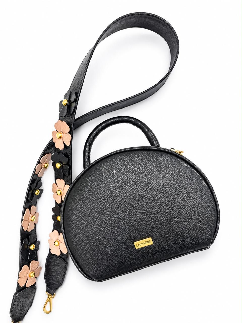 BOLSO CACHATINA - NORI BAG - CUERO NEGRO