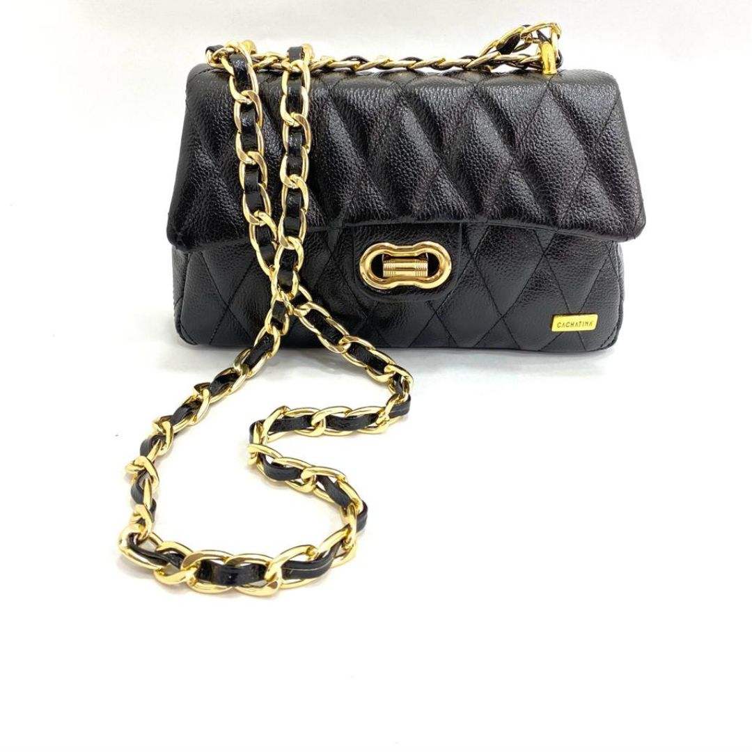 BOLSO CACHATINA - RIVER BAG - CUERO NEGRO