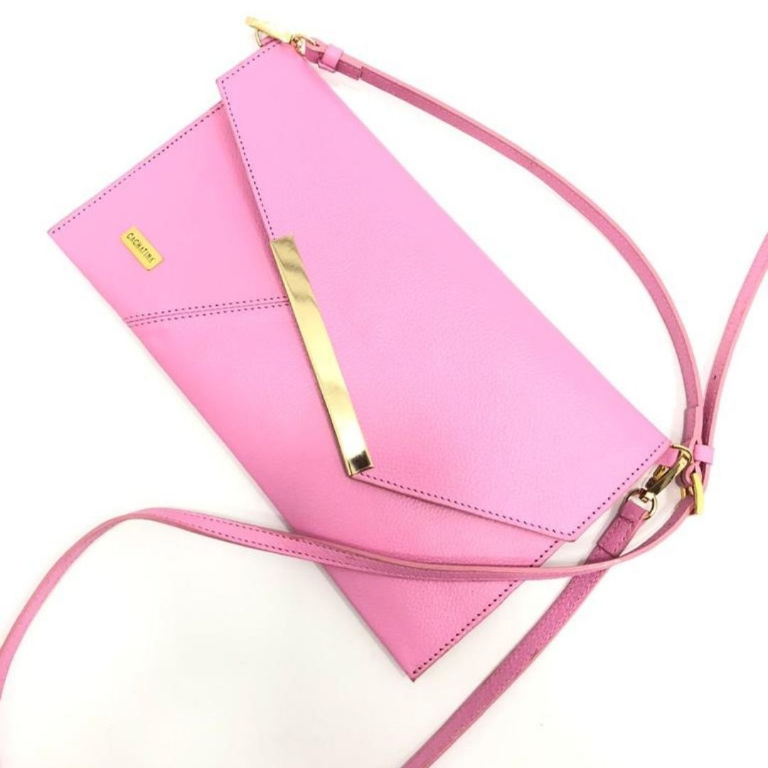 BOLSO CACHATINA - SOBRE FIESTA - CUERO ROSA BARBIE