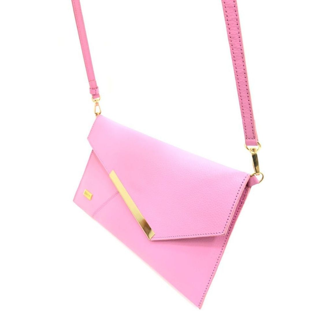 BOLSO CACHATINA - SOBRE FIESTA - CUERO ROSA BARBIE