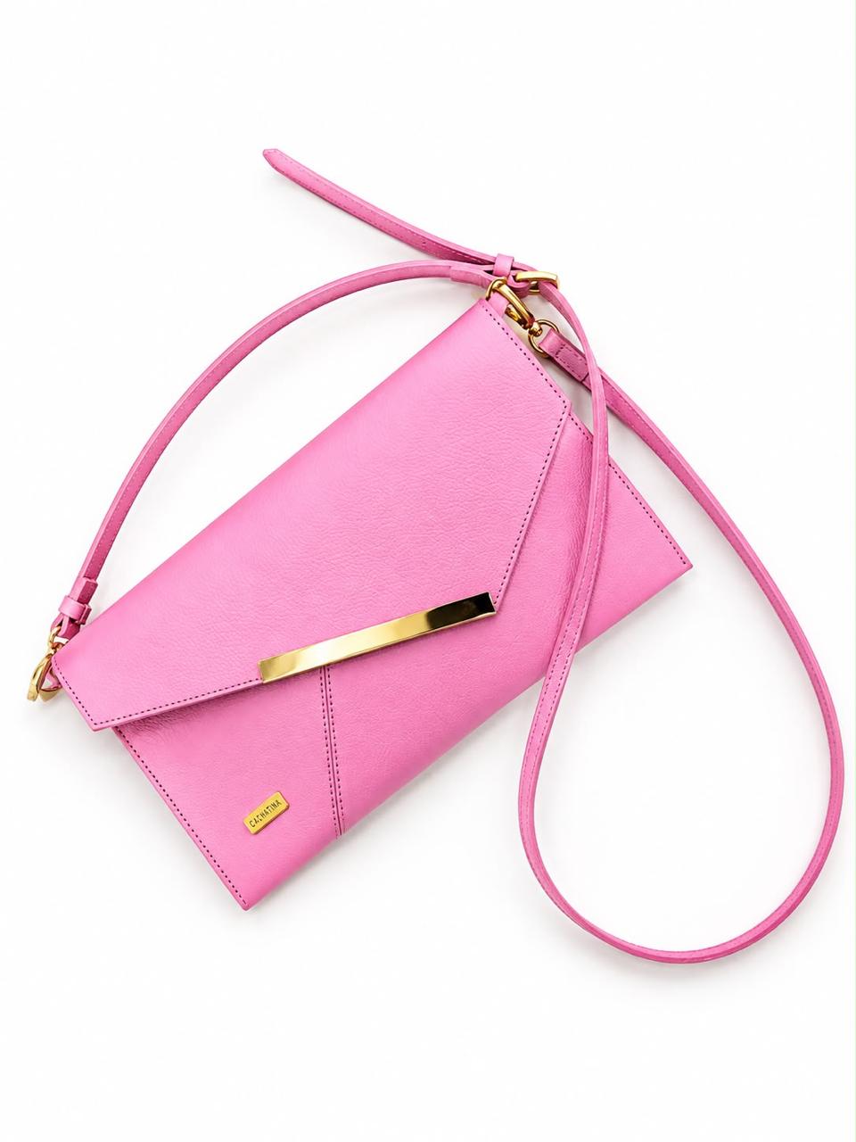BOLSO CACHATINA - SOBRE FIESTA - CUERO ROSA BARBIE
