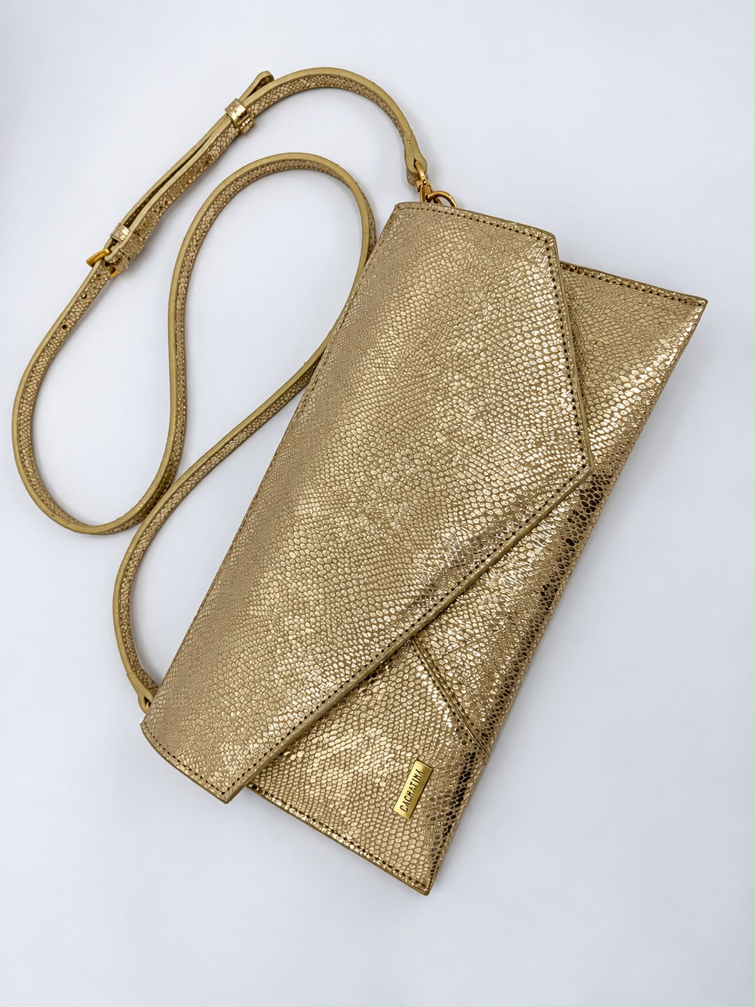 BOLSO CACHATINA - SOBRE FIESTA - CUERO DORADO VIDF 434