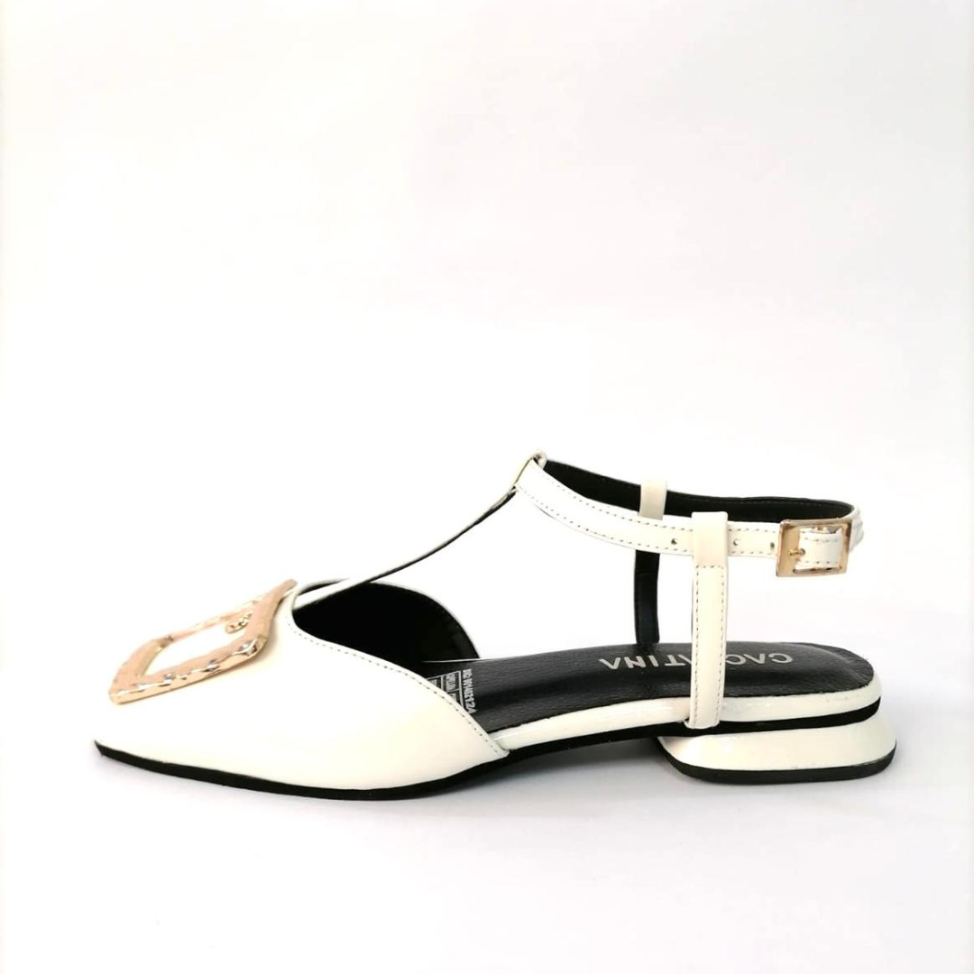 CALZADO CACHATINA - BALETA MUJER - DANIELA - CUERO CHAROL TALCO
