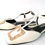 CALZADO CACHATINA - BALETA MUJER - DANIELA - CUERO CHAROL TALCO
