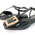 CALZADO CACHATINA - BALETA MUJER - DANIELA - CUERO CHAROL NEGRO