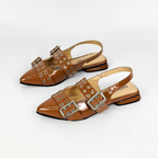 CALZADO CACHATINA - SANDALIA BALETA MUJER - YUNA - CUERO CHAROL MIEL